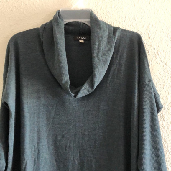 FORTE CASHMERE COWL NECK, DROP SHOULDER, MERINO WOOL AND SILK SWEATER/EUC - Picture 6 of 16